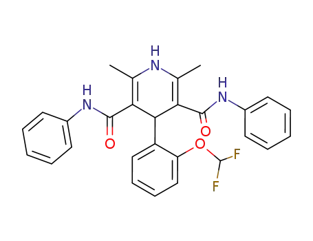 Molecular Structure of 100568-69-2 (3,5-Pyridinedicarboxamide,4-[2-(difluoromethoxy)phenyl]-1,4-dihydro-2,6-dimethyl-N3,N5-diphenyl-)