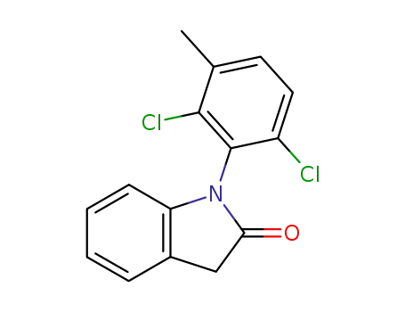 Molecular Structure of 15310-40-4 (2H-Indol-2-one, 1-(2,6-dichloro-3-methylphenyl)-1,3-dihydro-)