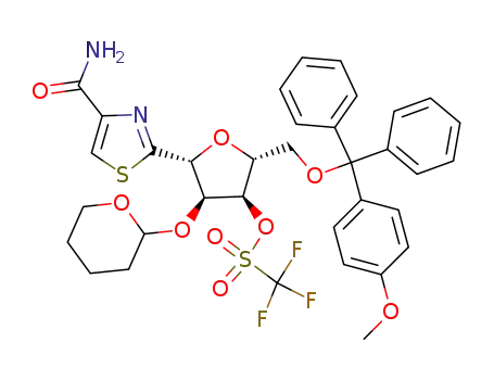 Trifluoro-methanesulfonic acid (2R,3R,4S,5R)-5-(4-carbamoyl-thiazol-2-yl)-2-[(4-methoxy-phenyl)-diphenyl-methoxymethyl]-4-(tetrahydro-pyran-2-yloxy)-tetrahydro-furan-3-yl ester