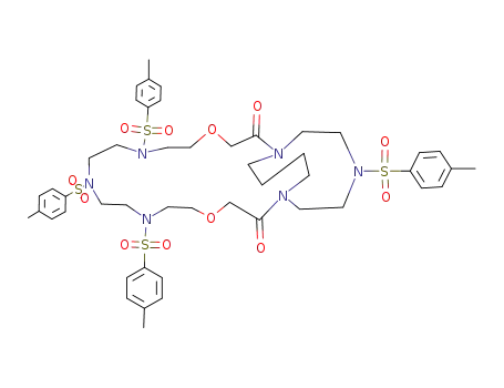 Molecular Structure of 132533-70-1 (7,10,13,22-Tetrakis-(toluene-4-sulfonyl)-4,16-dioxa-1,7,10,13,19,22-hexaaza-bicyclo[17.5.4]octacosane-2,18-dione)