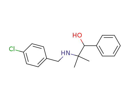 Molecular Structure of 77740-69-3 (Benzenemethanol, a-[1-[[(4-chlorophenyl)methyl]amino]-1-methylethyl]-)
