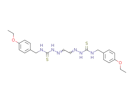 Molecular Structure of 124041-19-6 (Hydrazinecarbothioamide,2,2'-(1,2-ethanediylidene)bis[N-[(4-ethoxyphenyl)methyl]- (9CI))