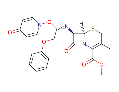 Molecular Structure of 85071-40-5 ((6R,7R)-3-Methyl-8-oxo-7-[1-(4-oxo-4H-pyridin-1-yloxy)-2-phenoxy-eth-(Z)-ylideneamino]-5-thia-1-aza-bicyclo[4.2.0]oct-2-ene-2-carboxylic acid methyl ester)