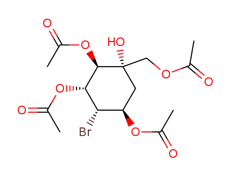 D,L-(1,3/2,4,5)-1-C-acetoxymethyl-2,3,5-tri-O-acetyl-4-bromo-1,2,3,5-cyclohexanetetrol