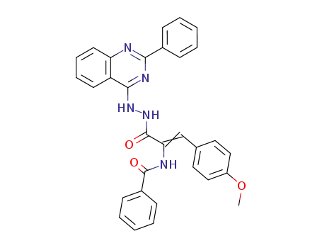 Molecular Structure of 91020-82-5 (2-Propenoic acid, 2-(benzoylamino)-3-(4-methoxyphenyl)-,
2-(2-phenyl-4-quinazolinyl)hydrazide)