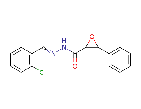 Molecular Structure of 133662-12-1 (2-Oxiranecarboxylicacid, 3-phenyl-, 2-[(2-chlorophenyl)methylene]hydrazide)