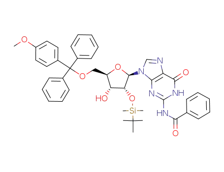 N-(9-{(2R,3R,4R,5R)-3-(tert-Butyl-dimethyl-silanyloxy)-4-hydroxy-5-[(4-methoxy-phenyl)-diphenyl-methoxymethyl]-tetrahydro-furan-2-yl}-6-oxo-6,9-dihydro-1H-purin-2-yl)-benzamide