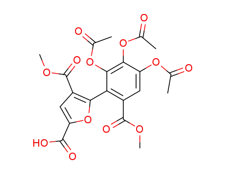 2,4-Furandicarboxylic acid,
5-[2,3,4-tris(acetyloxy)-6-(methoxycarbonyl)phenyl]-, 4-methyl ester