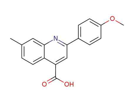 Molecular Structure of 116734-21-5 (2-(4-METHOXYPHENYL)-7-METHYLQUINOLINE-4-CARBOXYLIC ACID)