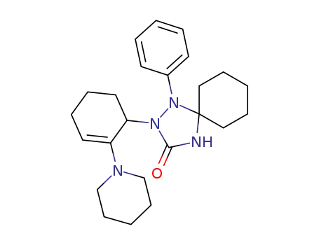 1,2,4-Triazaspiro[4.5]decan-3-one,
1-phenyl-2-[2-(1-piperidinyl)-2-cyclohexen-1-yl]-