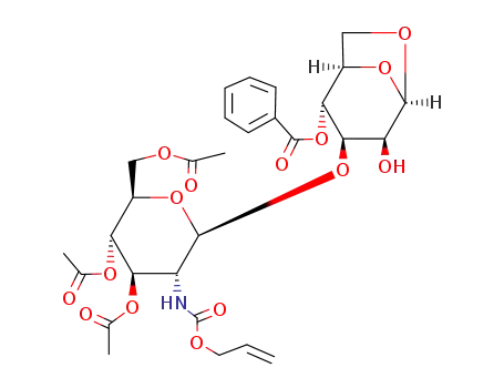 3-O-(3,4,6-tri-O-acetyl-2-allyloxycarbonylamino-2-deoxy-β-D-glucopyranosyl)-1,6-anhydro-4-O-benzoyl-β-D-mannopyranose