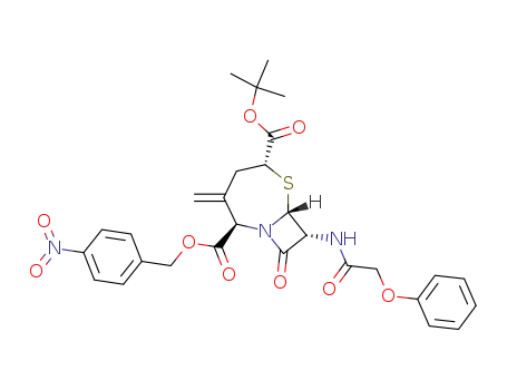 (2R,5R,7R,8R)-3-Methylene-9-oxo-8-(2-phenoxy-acetylamino)-6-thia-1-aza-bicyclo[5.2.0]nonane-2,5-dicarboxylic acid 5-tert-butyl ester 2-(4-nitro-benzyl) ester