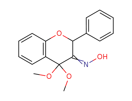 2H-1-Benzopyran-3(4H)-one, 4,4-dimethoxy-2-phenyl-, oxime