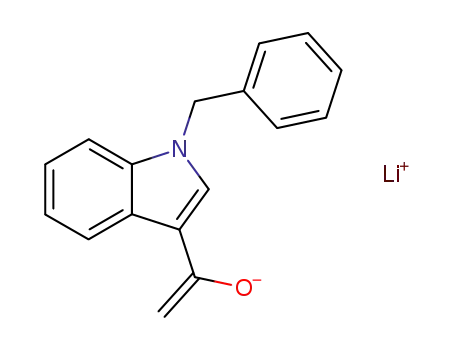 Molecular Structure of 89036-35-1 (1H-Indole-3-methanol, a-methylene-1-(phenylmethyl)-, lithium salt)