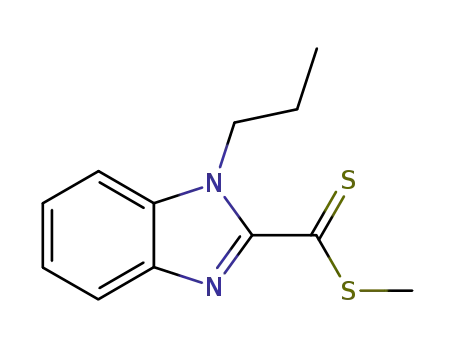 Molecular Structure of 105391-98-8 (1H-Benzimidazole-2-carbodithioic acid, 1-propyl-, methyl ester)