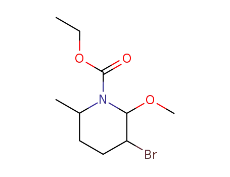 Molecular Structure of 111054-39-8 (1-Piperidinecarboxylic acid, 3-bromo-2-methoxy-6-methyl-, ethyl ester)