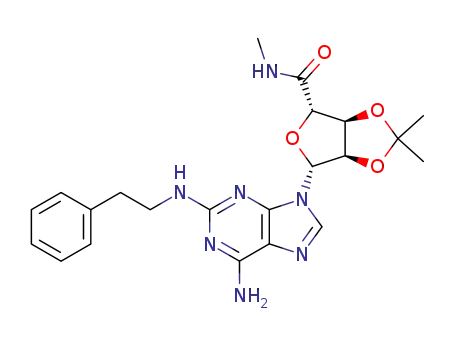 (3aS,4S,6R,6aR)-6-(6-Amino-2-phenethylamino-purin-9-yl)-2,2-dimethyl-tetrahydro-furo[3,4-d][1,3]dioxole-4-carboxylic acid methylamide