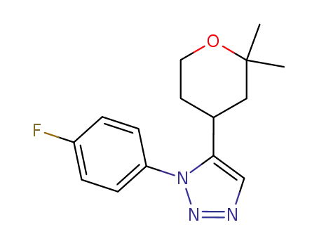 Molecular Structure of 83258-12-2 (1-(p-fluorophenyl)-5-(2,2-dimethyltetrahydropyran-4-yl)triazole)