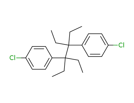 Molecular Structure of 87839-97-2 (Benzene, 1,1'-(1,1,2,2-tetraethyl-1,2-ethanediyl)bis[4-chloro-)