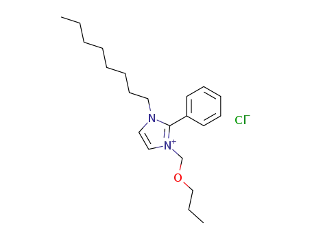 Molecular Structure of 128861-96-1 (3-Octyl-2-phenyl-1-propoxymethyl-3H-imidazol-1-ium; chloride)