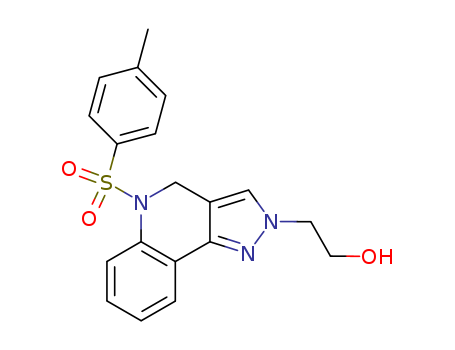 Molecular Structure of 103688-00-2 (2H-Pyrazolo[4,3-c]quinoline-2-ethanol,4,5-dihydro-5-[(4-methylphenyl)sulfonyl]-)