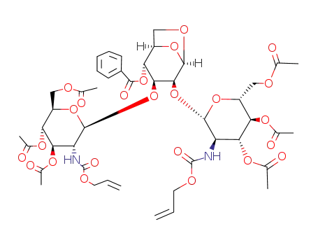 2,3-di-O-(3,4,6-tri-O-acetyl-2-allyloxycarbonylamino-2-deoxy-β-D-glucopyranosyl)-1,6-anhydro-4-O-benzoyl-β-D-mannopyranose