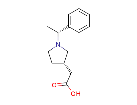 Molecular Structure of 122408-86-0 ((3S)-1-<(R)-1-phenylethyl>pyrrolidine-3-acetic acid)