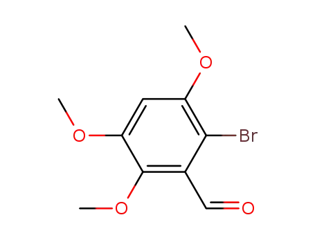 Molecular Structure of 64108-61-8 (Benzaldehyde, 2-bromo-3,5,6-trimethoxy-)