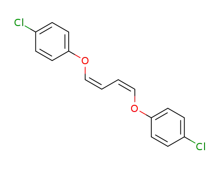 Molecular Structure of 89330-82-5 (Benzene, 1,1'-[1,3-butadiene-1,4-diylbis(oxy)]bis[4-chloro-, (Z,Z)-)