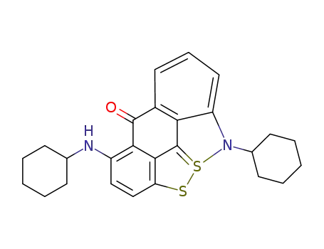 Molecular Structure of 128888-56-2 (9-cyclohexyl-4-(cyclohexylamino)-10lambda~4~-benzo[cd][1,2]benzodithiolo[4,3,2-ghi][1,2]benzisothiazol-5(9H)-one)