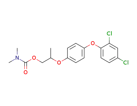 Molecular Structure of 65054-49-1 (Carbamic acid, dimethyl-, 2-[4-(2,4-dichlorophenoxy)phenoxy]propyl
ester)