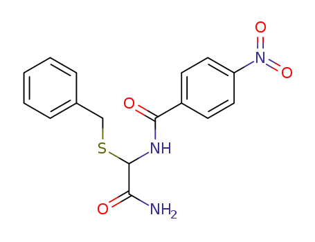 Molecular Structure of 13452-20-5 (N-[2-amino-1-(benzylsulfanyl)-2-oxoethyl]-4-nitrobenzamide)
