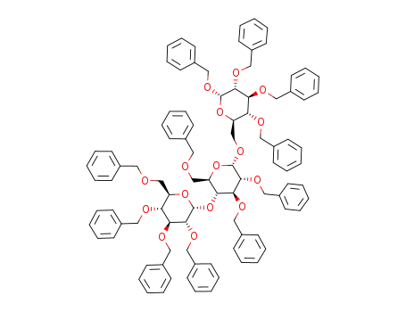 benzyl O-(2,3,4,6-tetra-O-benzyl-α-D-glucopyranosyl)-(1<*>4)-O-(2,3,6-tri-O-benzyl-α-D-glucopyranosyl)-(1<*>6)-2,3,4-tri-O-benzyl-α-D-glucopyranoside