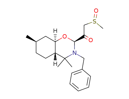 1-((2S,4aS,7R,8aR)-3-Benzyl-4,4,7-trimethyl-octahydro-benzo[e][1,3]oxazin-2-yl)-2-methanesulfinyl-ethanone