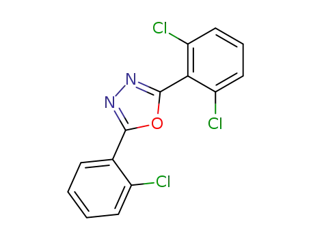 Molecular Structure of 90017-06-4 (1,3,4-Oxadiazole, 2-(2-chlorophenyl)-5-(2,6-dichlorophenyl)-)