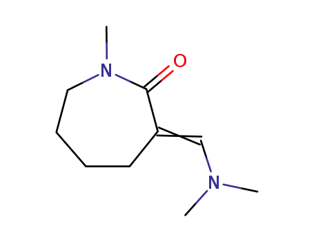 Molecular Structure of 72740-35-3 (3-[1-Dimethylamino-meth-(Z)-ylidene]-1-methyl-azepan-2-one)