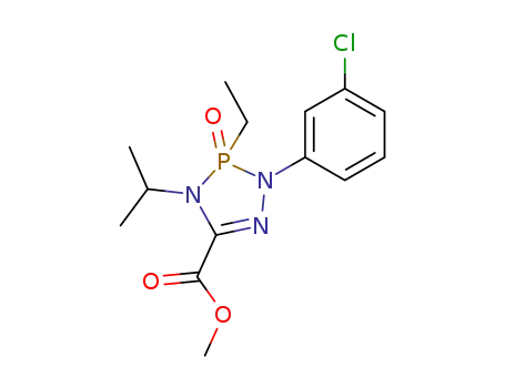 Molecular Structure of 75998-93-5 (2-(3-Chlorphenyl)-3-ethyl-4-isopropyl-5-methoxycarbonyl-3,4-dihydro-2H-1,2,4,3-triazaphosphol-3-oxid)