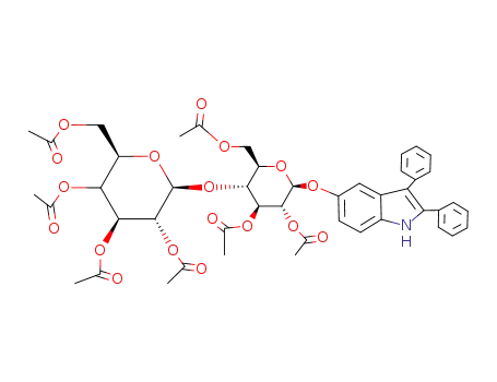2,3-diphenyl-5-<(2,3,4,6-tetra-O-acetyl-β-D-galactopyranosyl)-(1->4)-2,3,6-tri-O-acetyl-β-D-glucopyranosyloxy>indole