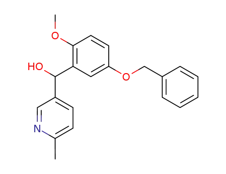 Molecular Structure of 120130-07-6 (3-Pyridinemethanol, a-[2-methoxy-5-(phenylmethoxy)phenyl]-6-methyl-)