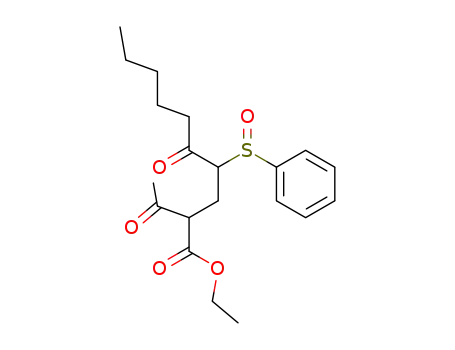 Molecular Structure of 95304-11-3 (Decanoic acid, 2-acetyl-5-oxo-4-(phenylsulfinyl)-, ethyl ester)
