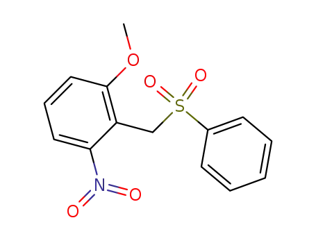 Molecular Structure of 86434-34-6 (Benzene, 1-methoxy-3-nitro-2-[(phenylsulfonyl)methyl]-)
