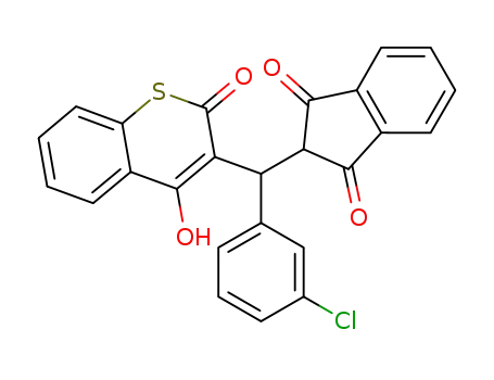2-[(3-Chloro-phenyl)-(4-hydroxy-2-oxo-2H-thiochromen-3-yl)-methyl]-indan-1,3-dione