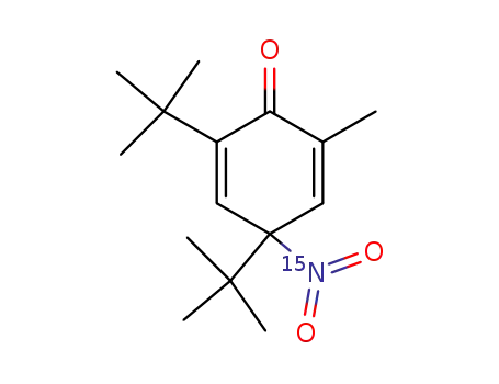 Molecular Structure of 125259-57-6 ((15N)-2,4-di-t-butyl-6-methyl-4-nitrocyclohexa-2,5-dienone)