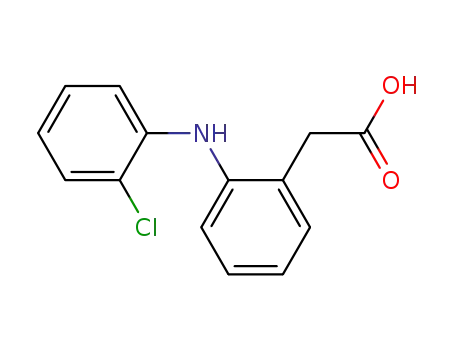 Molecular Structure of 127792-34-1 (Benzeneacetic acid, 2-[(2-chlorophenyl)amino]-)