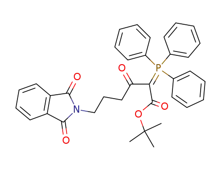 Molecular Structure of 128638-04-0 (6-(1,3-Dioxo-1,3-dihydro-isoindol-2-yl)-3-oxo-2-(triphenyl-λ<sup>5</sup>-phosphanylidene)-hexanoic acid tert-butyl ester)