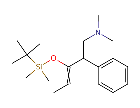 Molecular Structure of 95736-07-5 (Benzeneethanamine,
b-[1-[[(1,1-dimethylethyl)dimethylsilyl]oxy]-1-propenyl]-N,N-dimethyl-)
