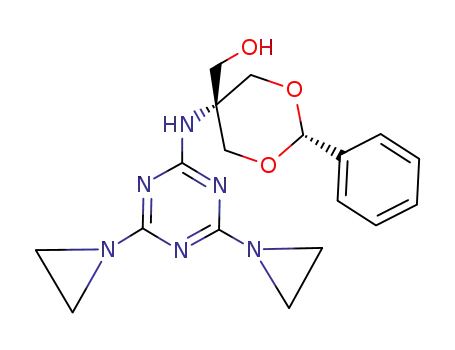Molecular Structure of 72239-51-1 (5-[[4,6-Di(1-aziridinyl)-1,3,5-triazin-2-yl]amino]-2-phenyl-1,3-dioxane-5-methanol)