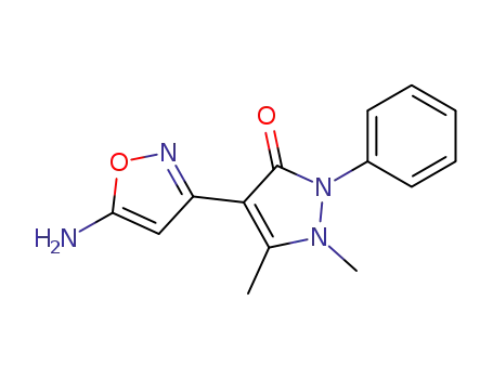 Molecular Structure of 90475-86-8 (3H-Pyrazol-3-one,
4-(5-amino-3-isoxazolyl)-1,2-dihydro-1,5-dimethyl-2-phenyl-)