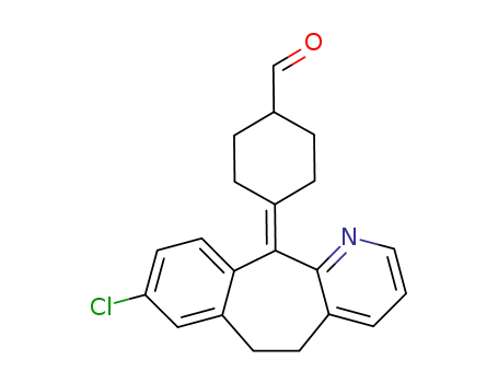 Molecular Structure of 130642-70-5 (4-(8-Chloro-5,6-dihydro-benzo[5,6]cyclohepta[1,2-b]pyridin-11-ylidene)-cyclohexanecarbaldehyde)