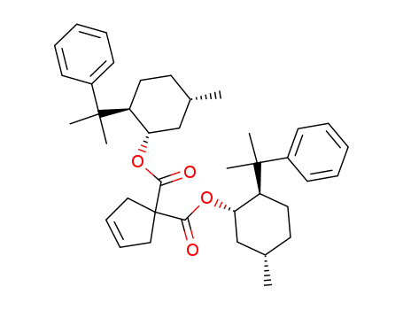 Molecular Structure of 84658-43-5 (Cyclopent-3-ene-1,1-dicarboxylic acid bis-[(1S,2R,5S)-5-methyl-2-(1-methyl-1-phenyl-ethyl)-cyclohexyl] ester)